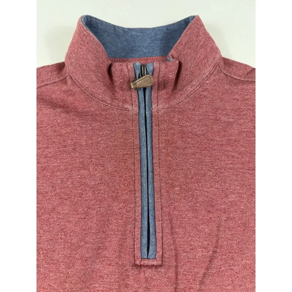Johnnie-O Sully Jr. Quarter Zip Golf Pullover Red Heather Size 8